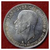 1435/1935 Sweden 5 Kroner Silver Coin