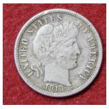 1913 Barber Silver Dime