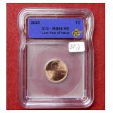 2025 Lincoln Cent ICG MS66 RD - Last Year of Issue