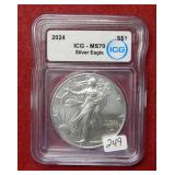 2024 Silver Eagle 1oz ICG MS70