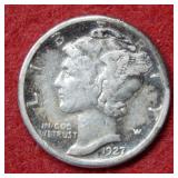 1927 D Mercury Silver Dime