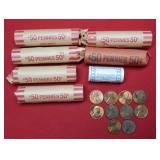 Bulk Lot of Lincoln Cents including Roll(25) Wheat