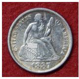 1887 Seated Liberty Silver Dime