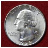 1939 D Washington Silver Quarter