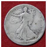 1916 S Walking Liberty Silver Half Dollar Coin