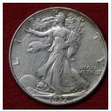 1937 Walking Liberty Silver Half Dollar Coin