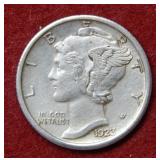 1923 S Mercury Silver Dime
