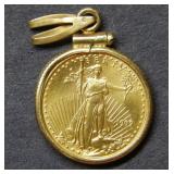 1/10 oz Gold American Eagle w/ Gold Filled Bezel