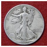 1938 D Walking Liberty Silver Half Dollar Coin