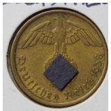 1938 A Germany 10 Reichs Pfhenning