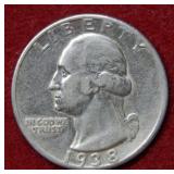 1938 Washington Silver Quarter