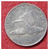 1857 Flying Eagle Cent - grainy