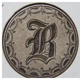 1857 Seated Liberty Quarter Love Token