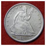 1872 S Seated Liberty Silver Half