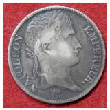 1812 France 5 Franc Silver Coin