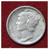 1923 S Mercury Silver Dime