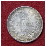 1917 Finland 25 Pennia