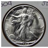 1942 S Walking Liberty Silver Half Dollar Coin