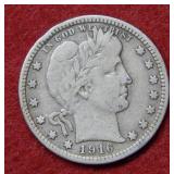 1916 D Barber Silver Quarter