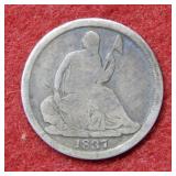 1837 Seated Liberty Half Dime No Stars