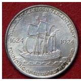 1924 Huguenot Silver Commemorative Half
