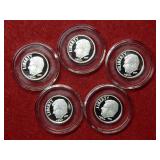 (5) 1/10oz .999 Silver Rounds -2006 Reagan Dimes