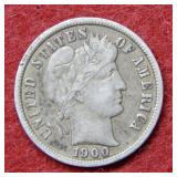 1900 S Barber Silver Dime