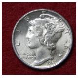 1941 Mercury Silver Dime - full split bands