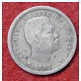 1883 Hawaii Dime - Ding on Reverse