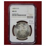 1898 O Morgan Silver Dollar NGC MS63