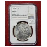 1904 O Morgan Silver Dollar NGC MS62