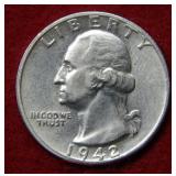 1942 S Washington Silver Quarter