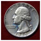 1939 D Washington Silver Quarter