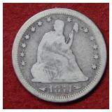 1874 S Seated Liberty Silver Quarter