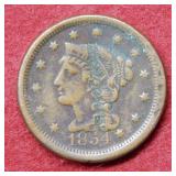 1854 Large Cent with Counter Stamp