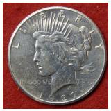1927 Peace Silver Dollar - cleaned w/light scratch