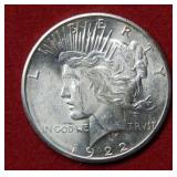 1922 S Peace Silver Dollar Coin