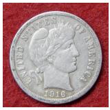 1916 Barber Silver Dime