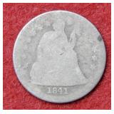 1841 O Seated Liberty Silver Dime