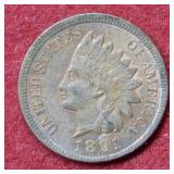 1891 Indian Head Cent - red and brown