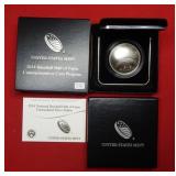 2014 National Baseball Hall of Flame UNC Silver $1