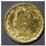 1908 Liberty Head Nickel - .999 Gold Plated