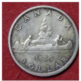 1955 Canada Silver Dollar