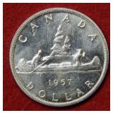 1957 Canada Silver Dollar Coin