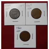 1864-1865-1866 Two Cent Coins