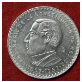 1957 Mexico Constitution Silver Coin