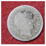 1903 S Barber Silver Dime