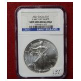 2007 Silver Eagle 1oz NGC GEM UNC - early release