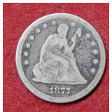 1877 Seated Liberty Silver Quarter