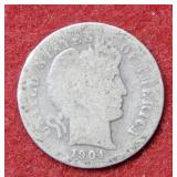 1904 S Barber Silver Dime